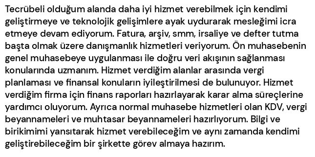 Muhasebeci CV’si kişisel profil Muhasebeci CV’si kişisel profil