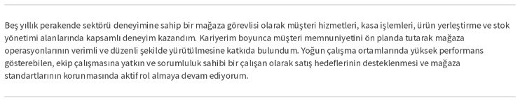 Bim CV profil özeti Bim CV profil özeti