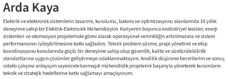 Elektrik elektronik mühendisi CV profil özeti Elektrik elektronik mühendisi CV profil özeti