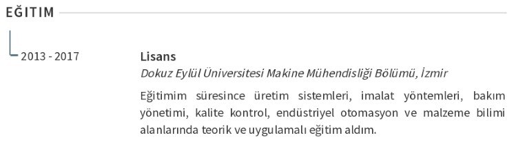 Eğitim CV profil özeti Eğitim CV profil özeti