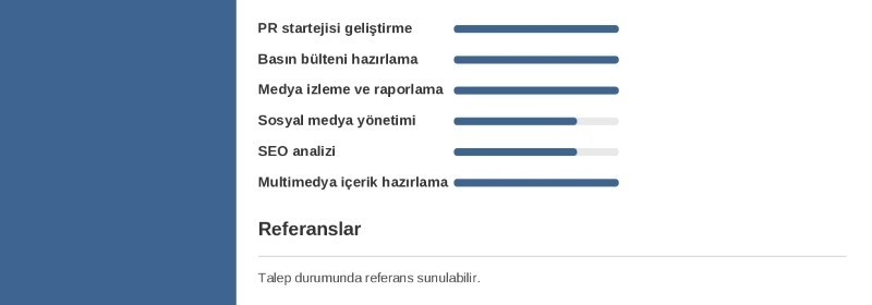 Halkla İlişkiler CV Örneği 2