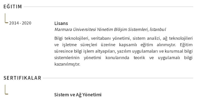 Bilgi İşlem CV Eğitim Bilgi İşlem CV Eğitim