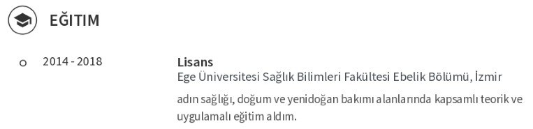 Ebelik CV Eğitim Ebelik CV Eğitim